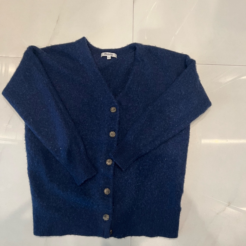 Madewell Button Cardigan Sweater Merino Wool Blend